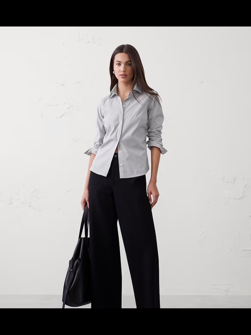 Banana Republic Light Gray Button-Up Shirt
